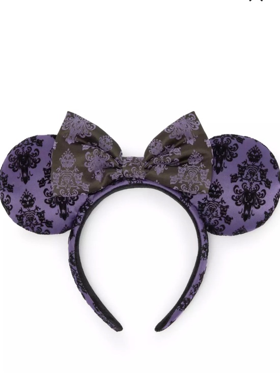 Disney Accessories - 🎃 Disney haunted mansion Damask Minnie Ear Headband with Bow